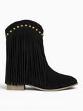 Amara Shoes Fringe Cowboy Ankle Boots
