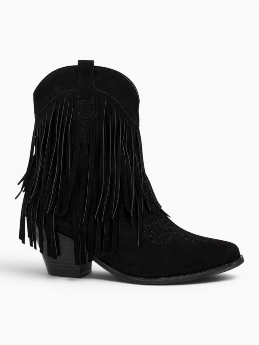 Amara Shoes Fringe Cowboy Heel Boots