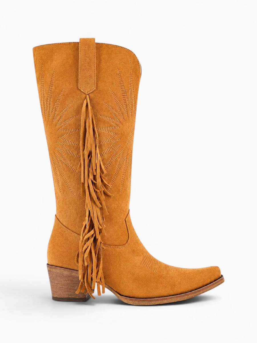 Amara Shoes Fringe Knee High Cowboy Boots