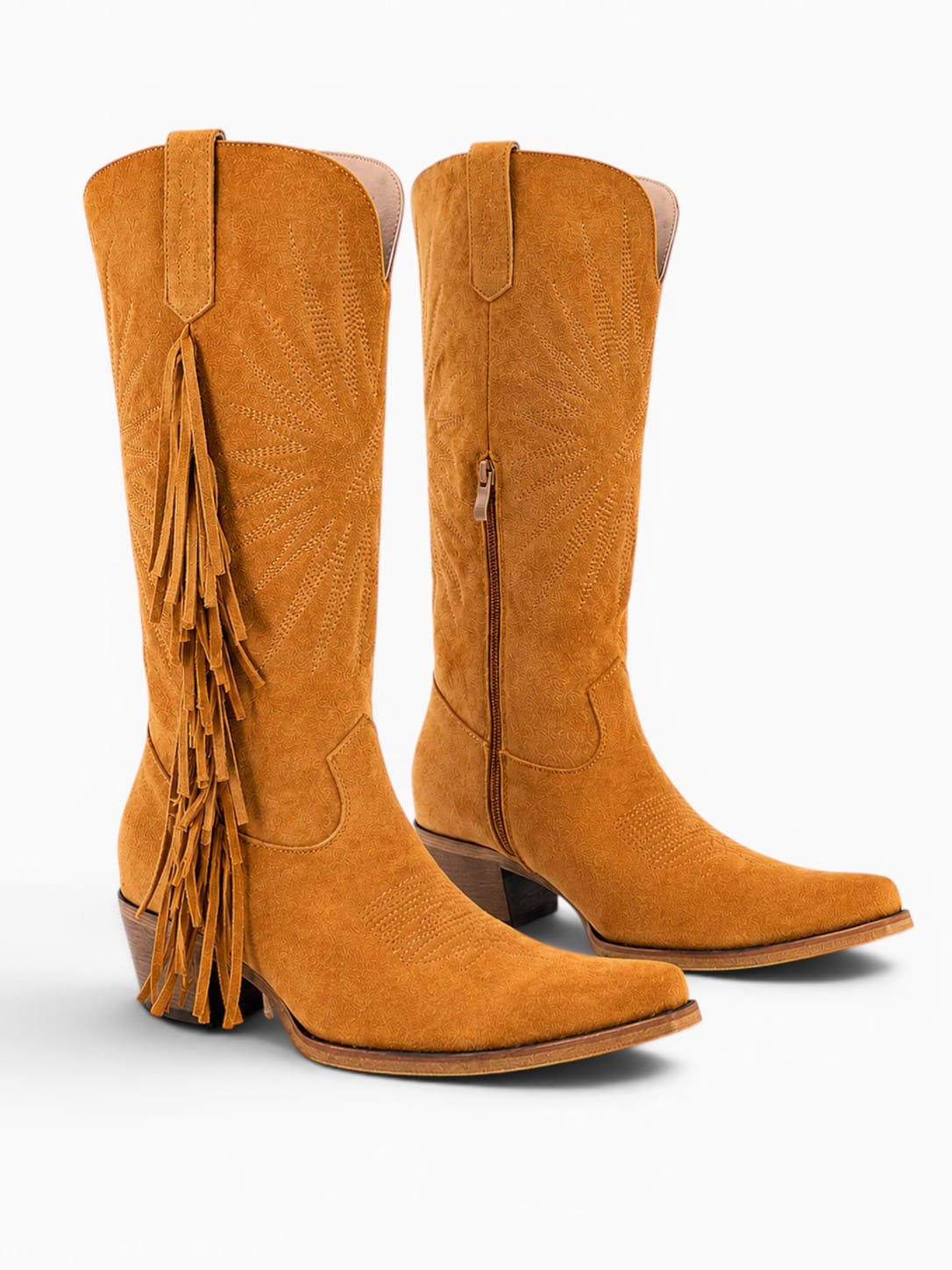 Amara Shoes Fringe Knee High Cowboy Boots