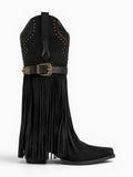 Amara Shoes Fringe Western Cowboy Boots