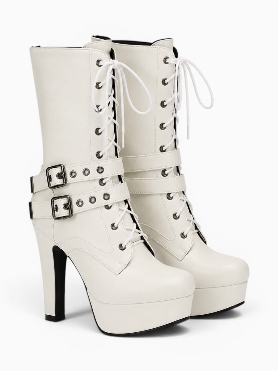 Amara Shoes Gothic Platform Lace-Up Boots