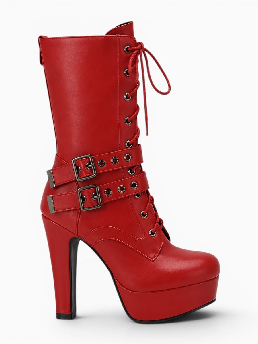 Amara Shoes Gothic Platform Lace-Up Boots