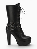 Amara Shoes Gothic Platform Lace-Up Boots