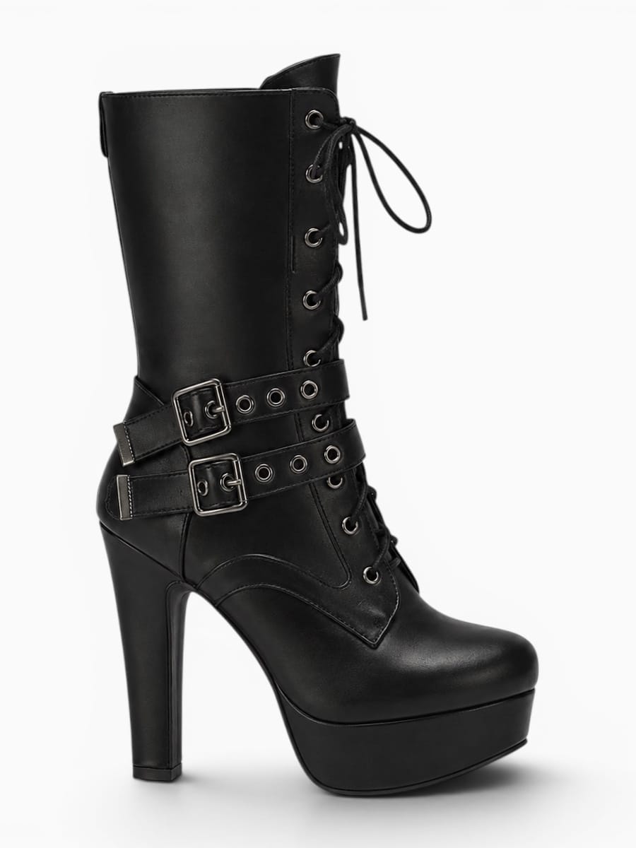 Amara Shoes Gothic Platform Lace-Up Boots