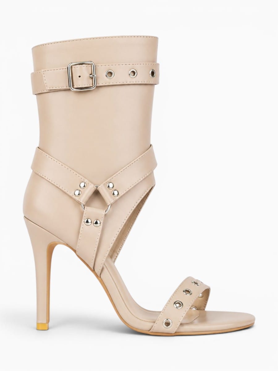Amara Shoes High Top Cut Out Stiletto Heel Sandals