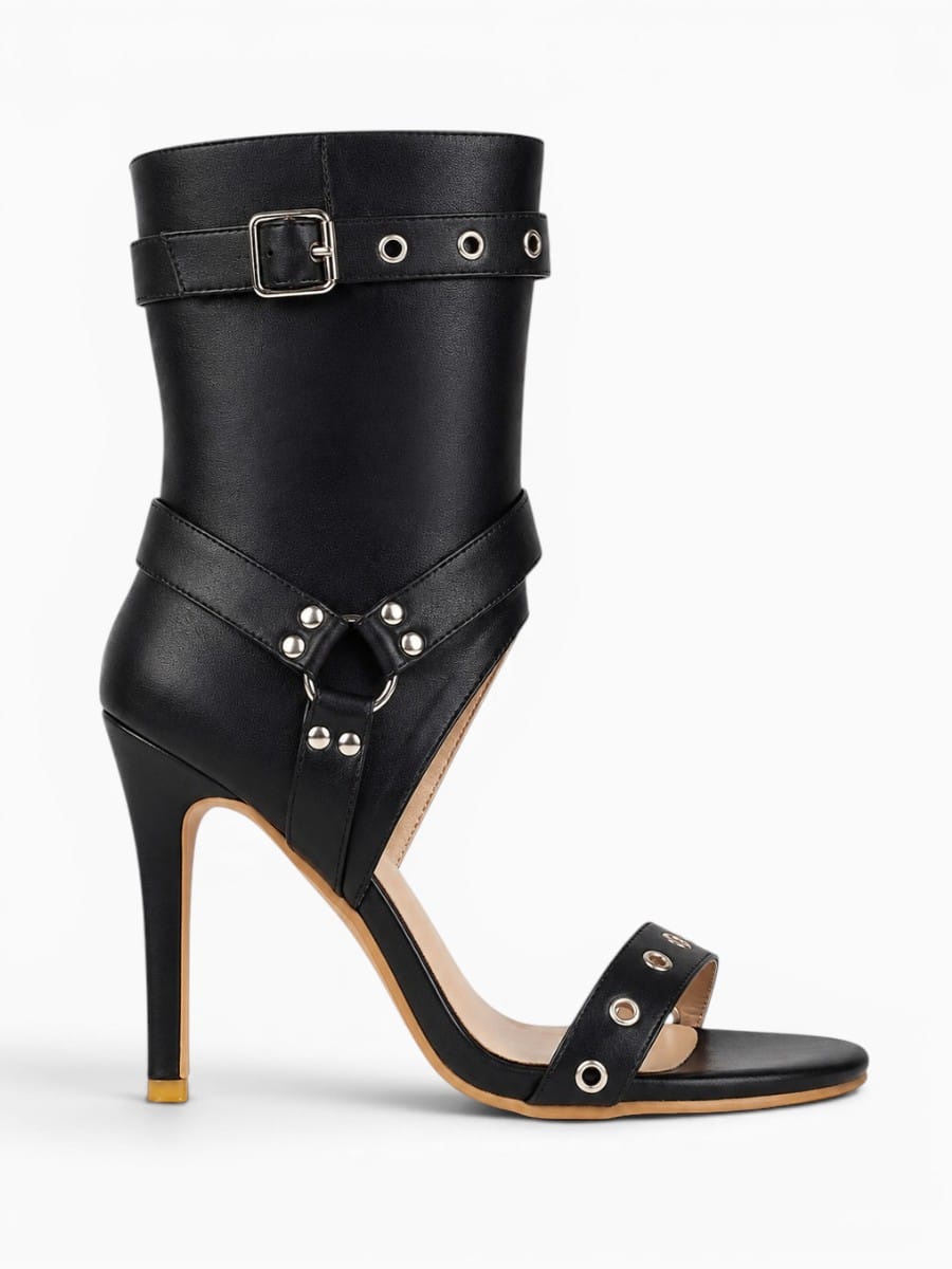 Amara Shoes High Top Cut Out Stiletto Heel Sandals