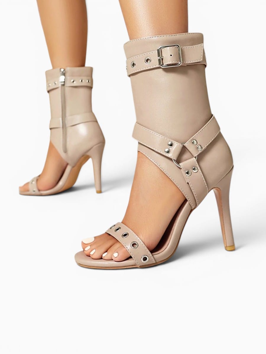 Amara Shoes High Top Cut Out Stiletto Heel Sandals