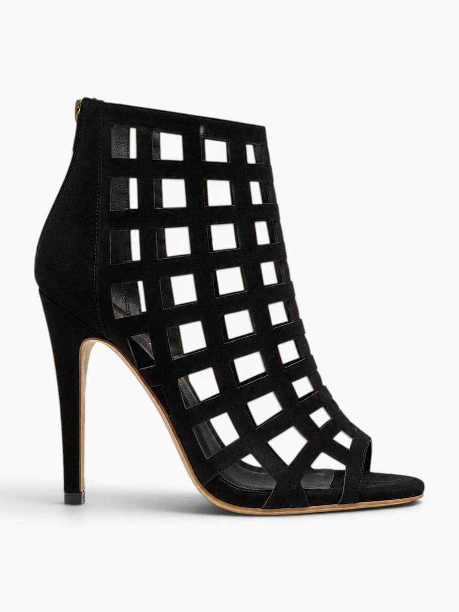 Amara Shoes Hollow Out Peep Toe Stiletto Ankle Sandals