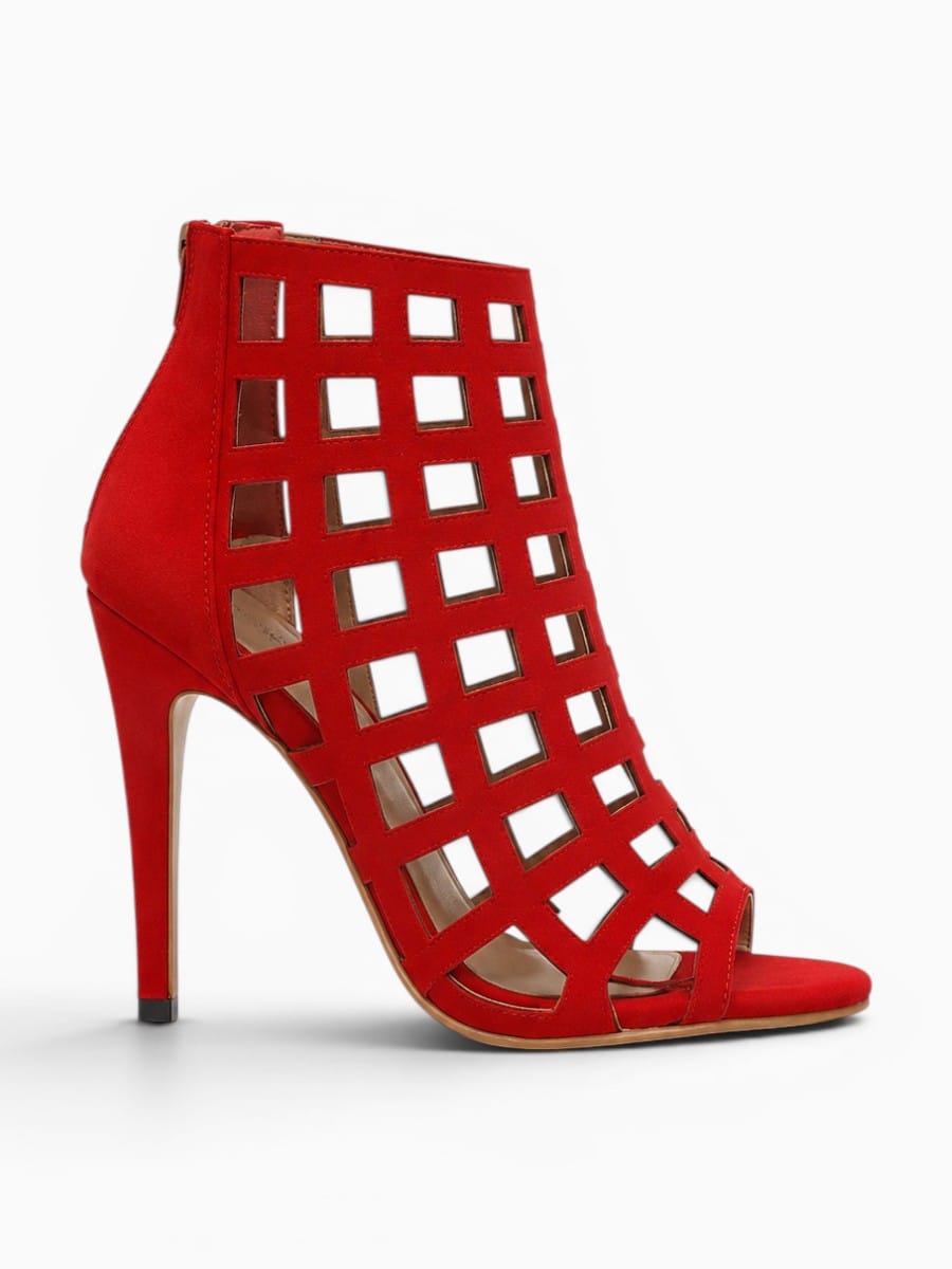 Amara Shoes Hollow Out Peep Toe Stiletto Ankle Sandals