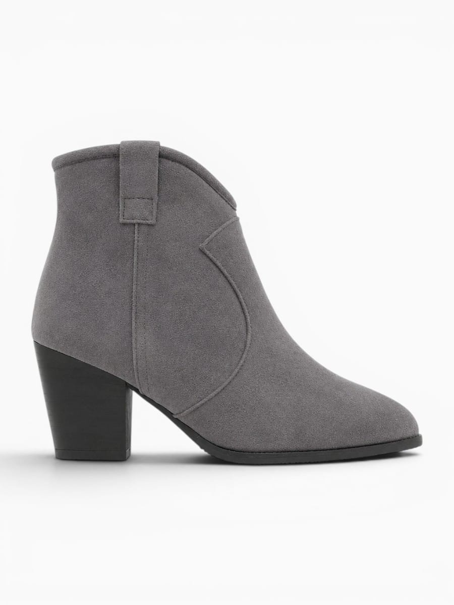 Amara Shoes Inner Zip Party Short Bootie Pointed Toe Block Heel