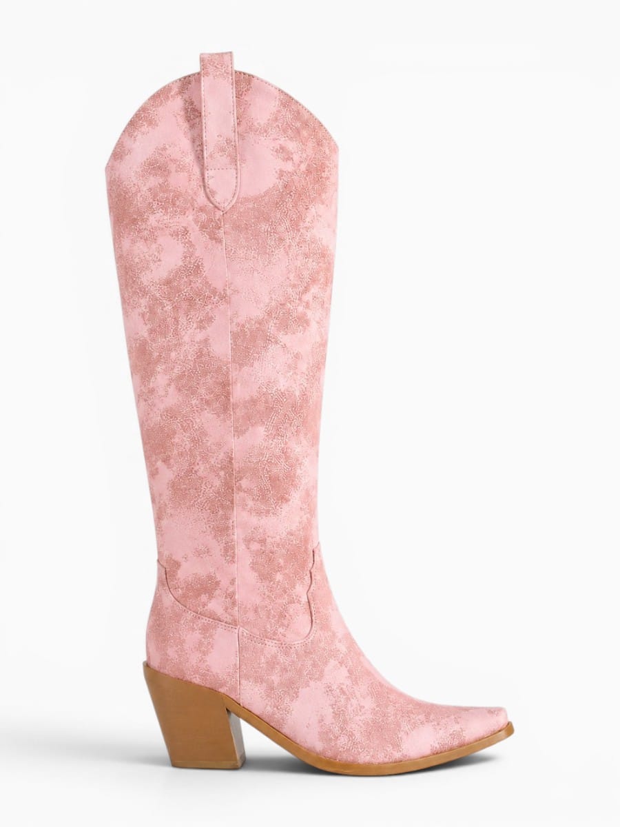 Amara Shoes Knee High Embroidered Cowboy Boots