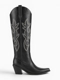 Amara Shoes Knee High Embroidered Cowboy Boots