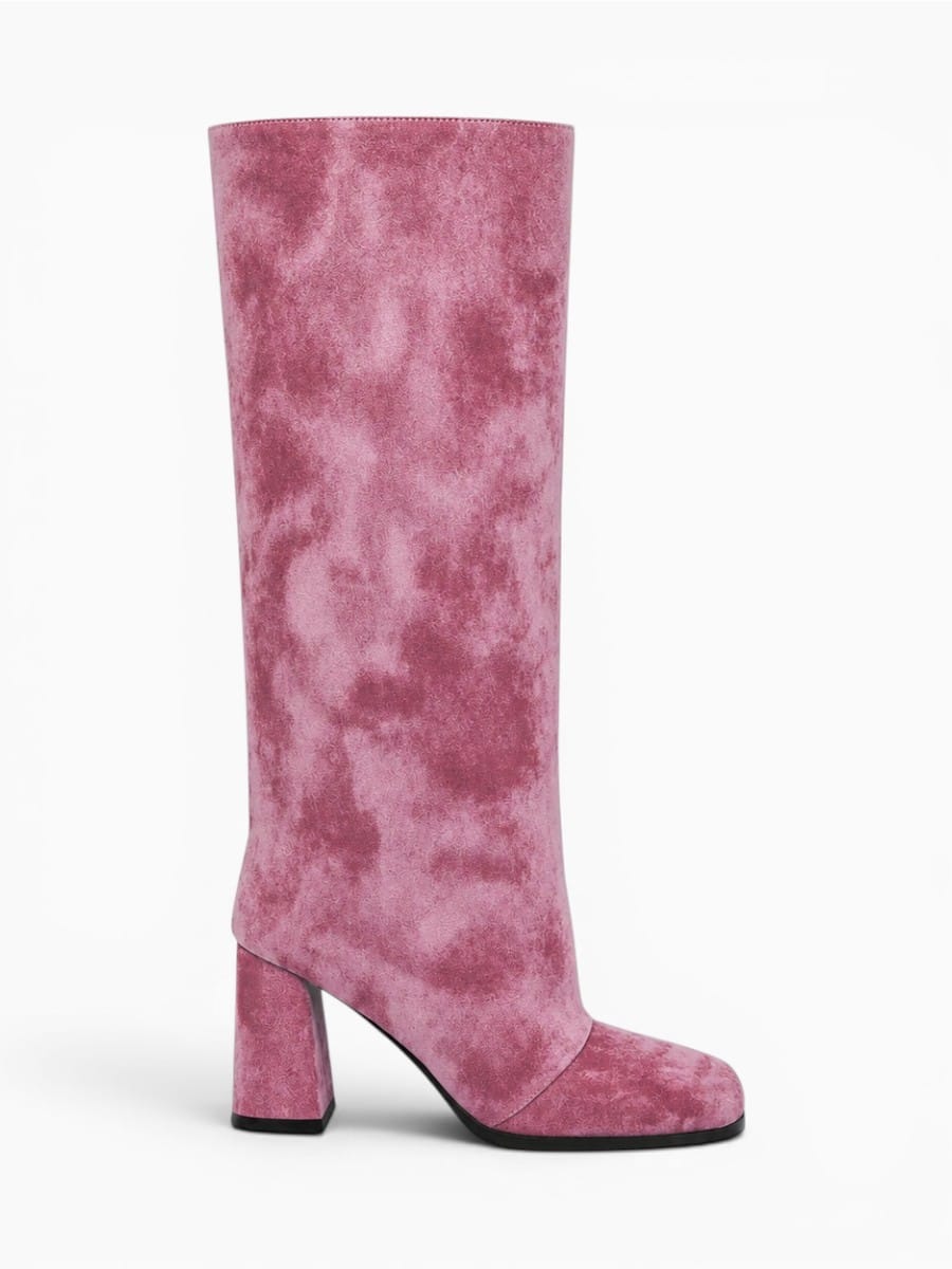 Amara Shoes Knee High Platform Square Toe Boots