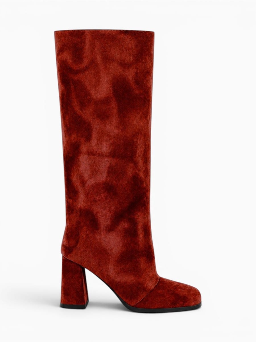 Amara Shoes Knee High Platform Square Toe Boots