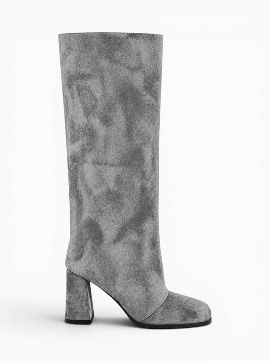 Amara Shoes Knee High Platform Square Toe Boots