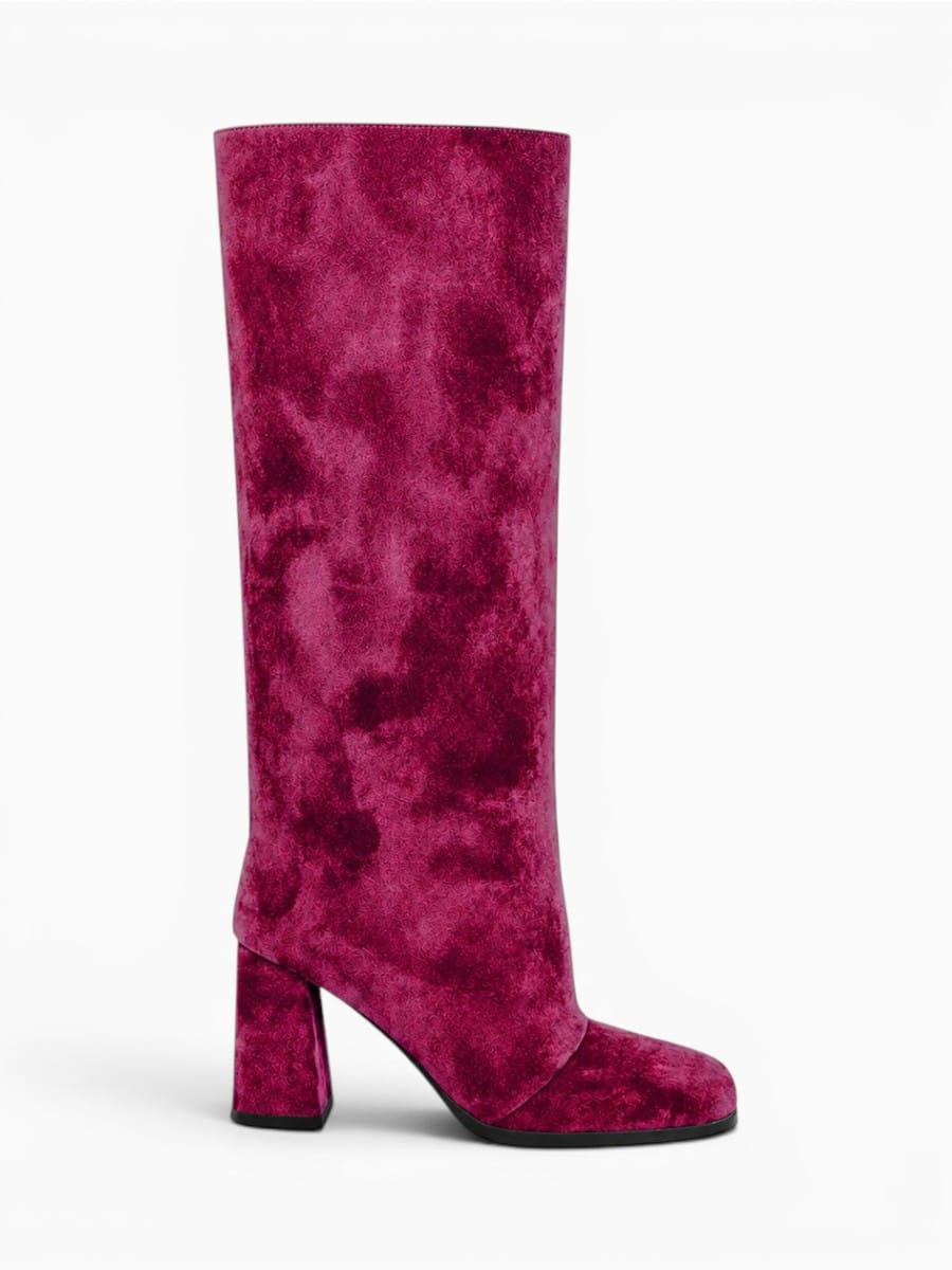 Amara Shoes Knee High Platform Square Toe Boots