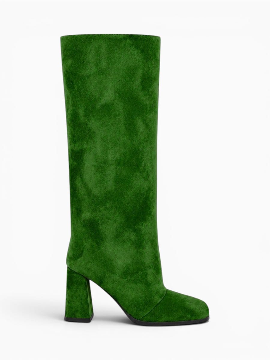 Amara Shoes Knee High Platform Square Toe Boots