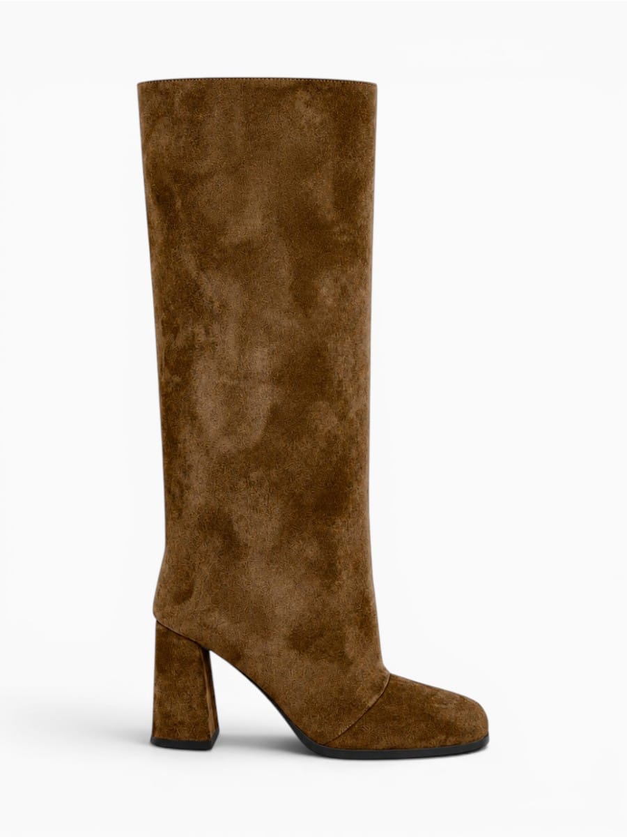 Amara Shoes Knee High Platform Square Toe Boots
