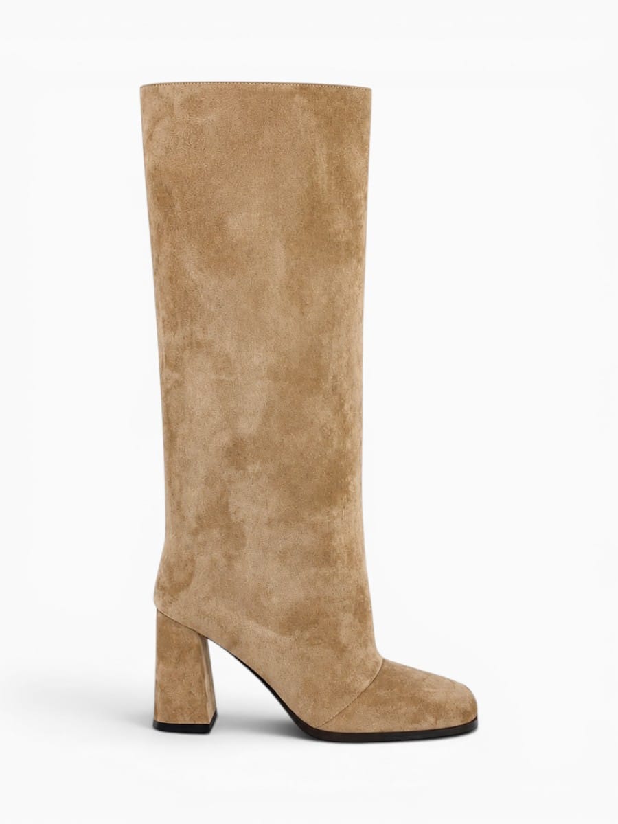 Amara Shoes Knee High Platform Square Toe Boots