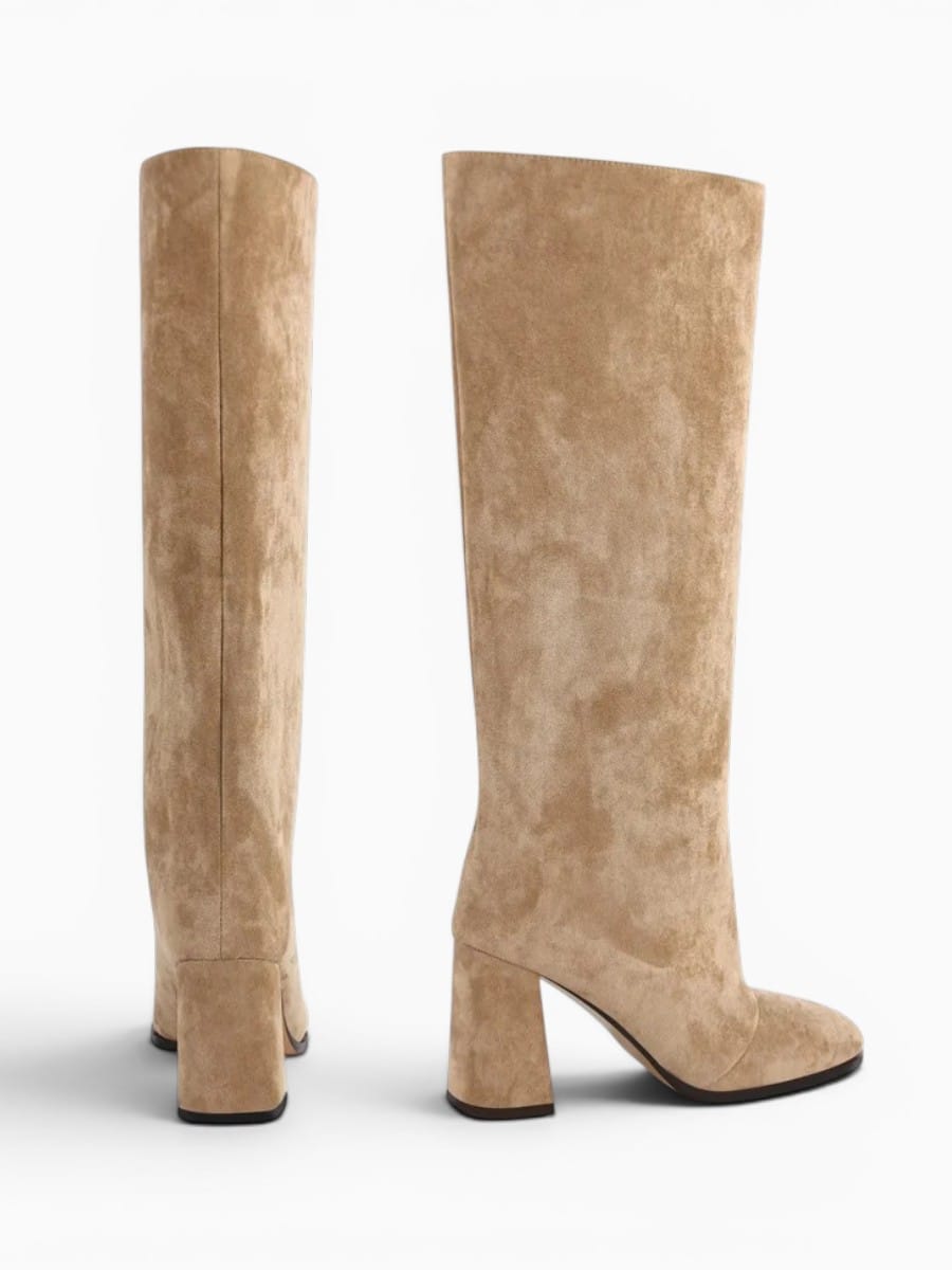 Amara Shoes Knee High Platform Square Toe Boots