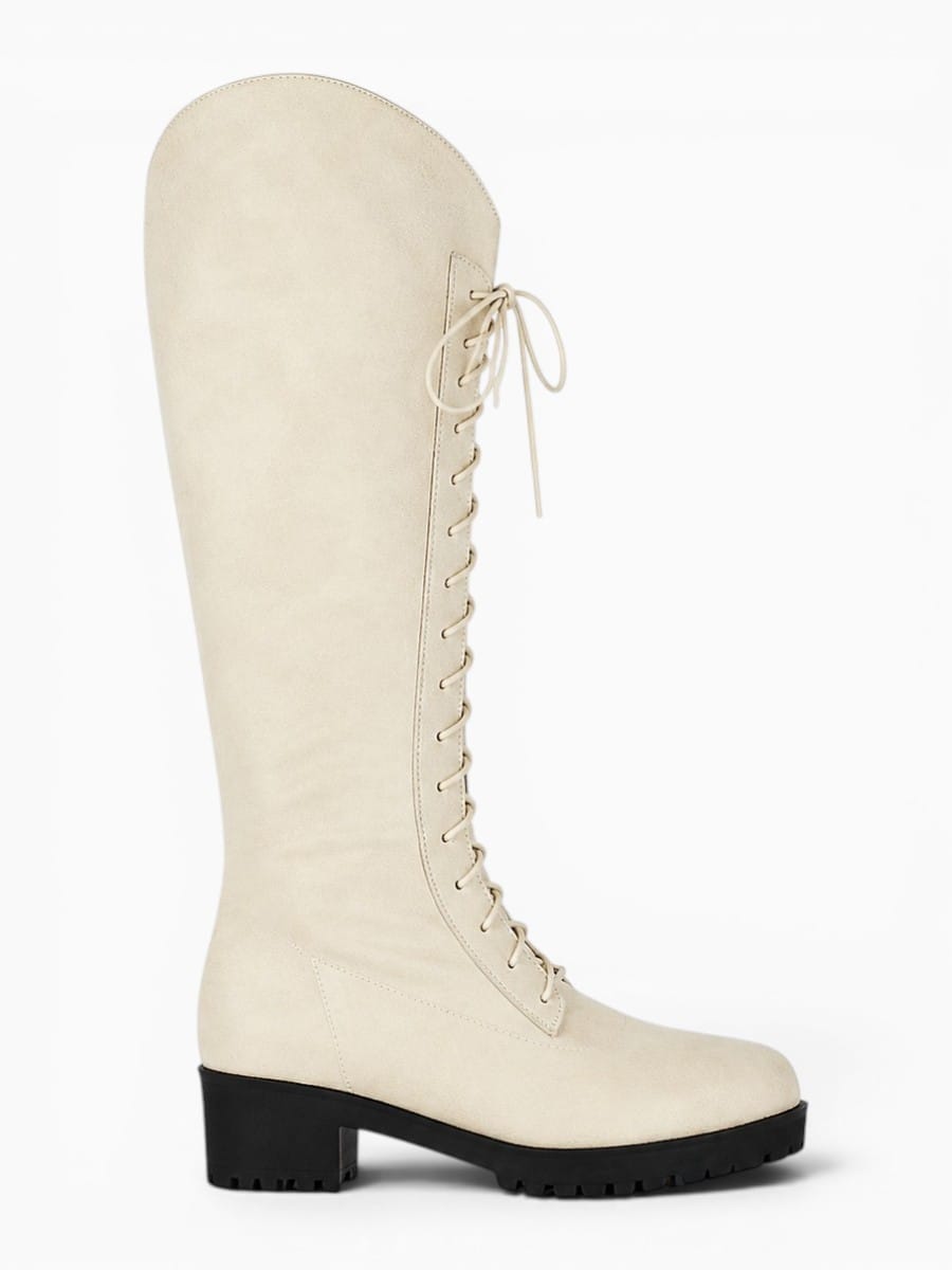 Amara Shoes Lace-Up Knee-High Combat Boots