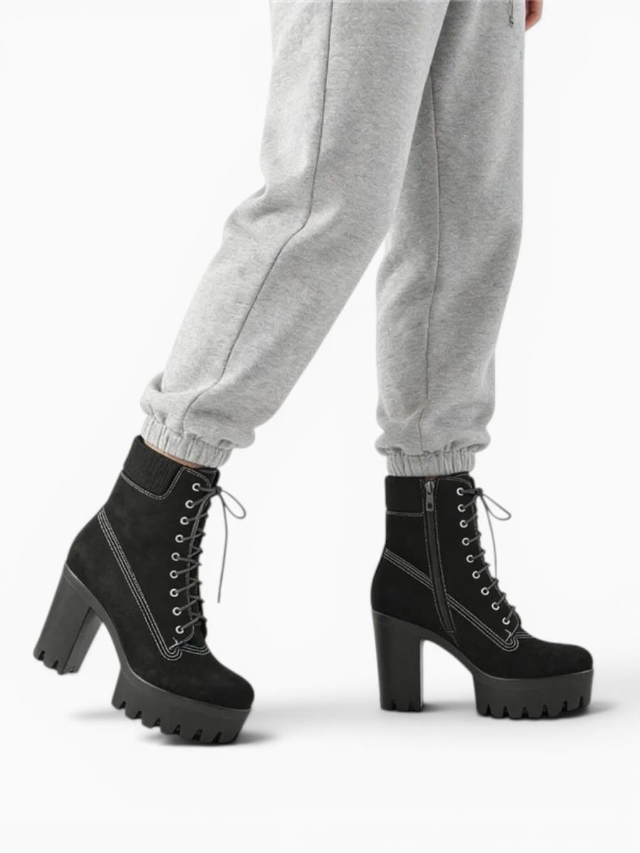 Amara Shoes Lace Up Platform Ankle Boots