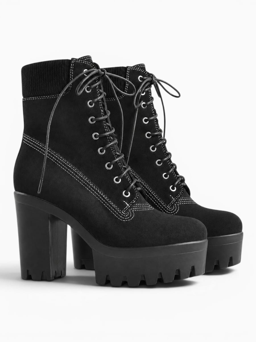 Amara Shoes Lace Up Platform Ankle Boots
