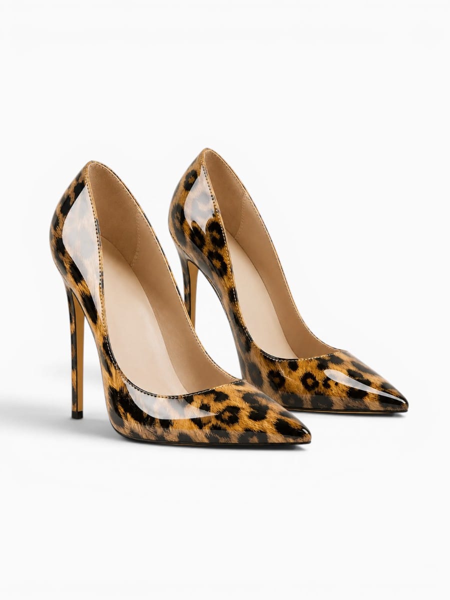 Amara Shoes Leopard Print Stiletto Heels Pointed Toe Pumps