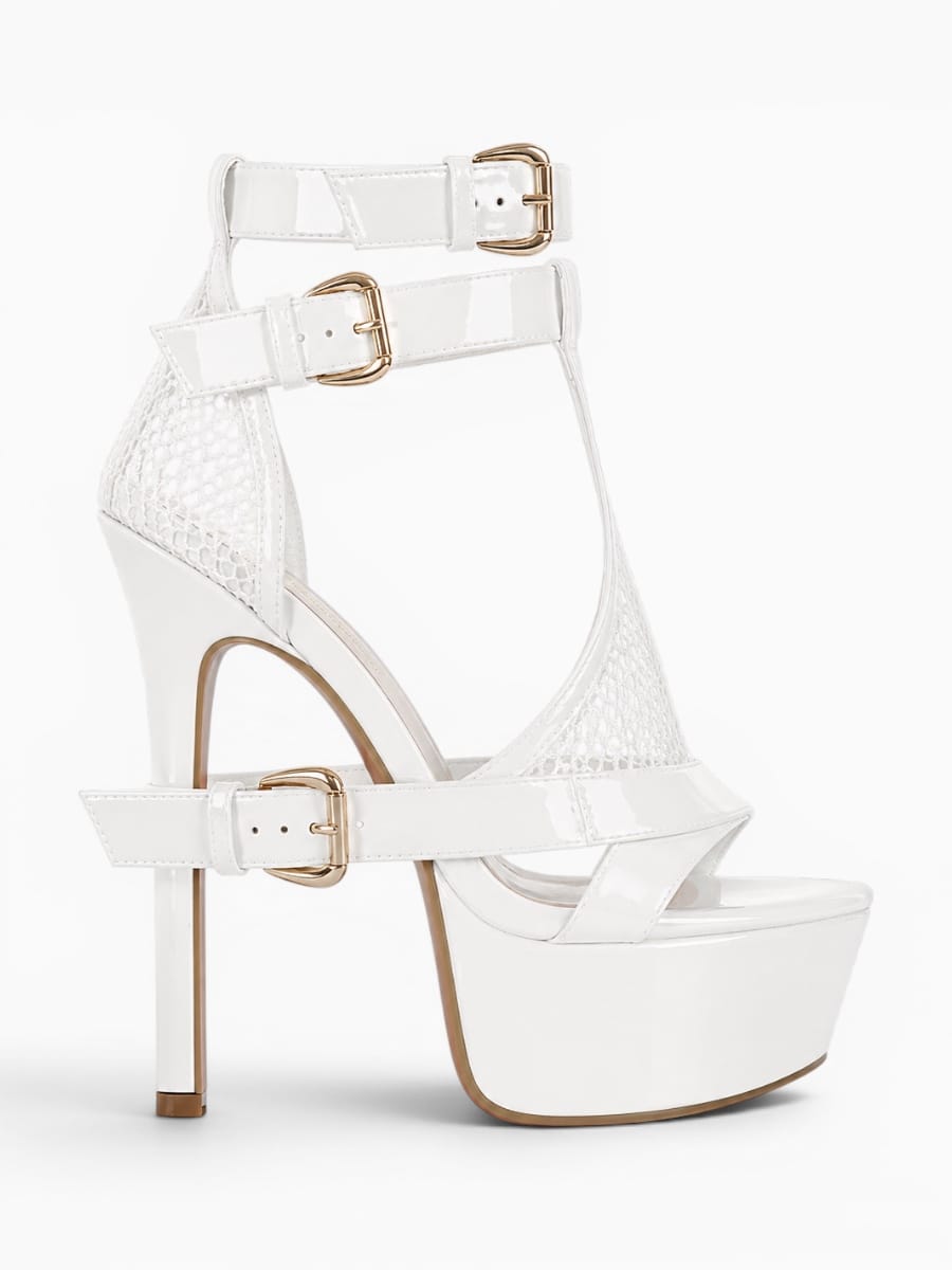 Amara Shoes Mesh Platform Stiletto Sandals