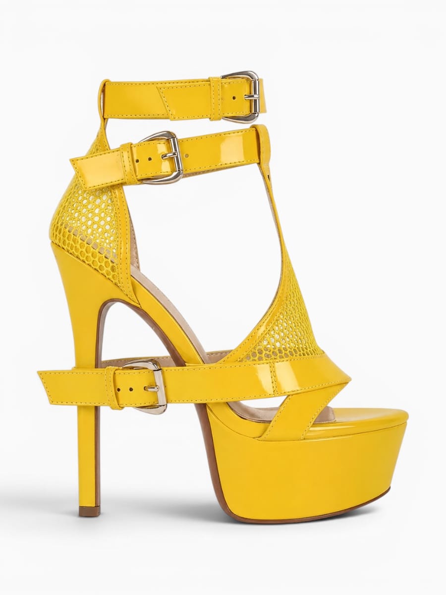 Amara Shoes Mesh Platform Stiletto Sandals