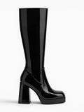 Amara Shoes Metallic Platform Knee-High Boots
