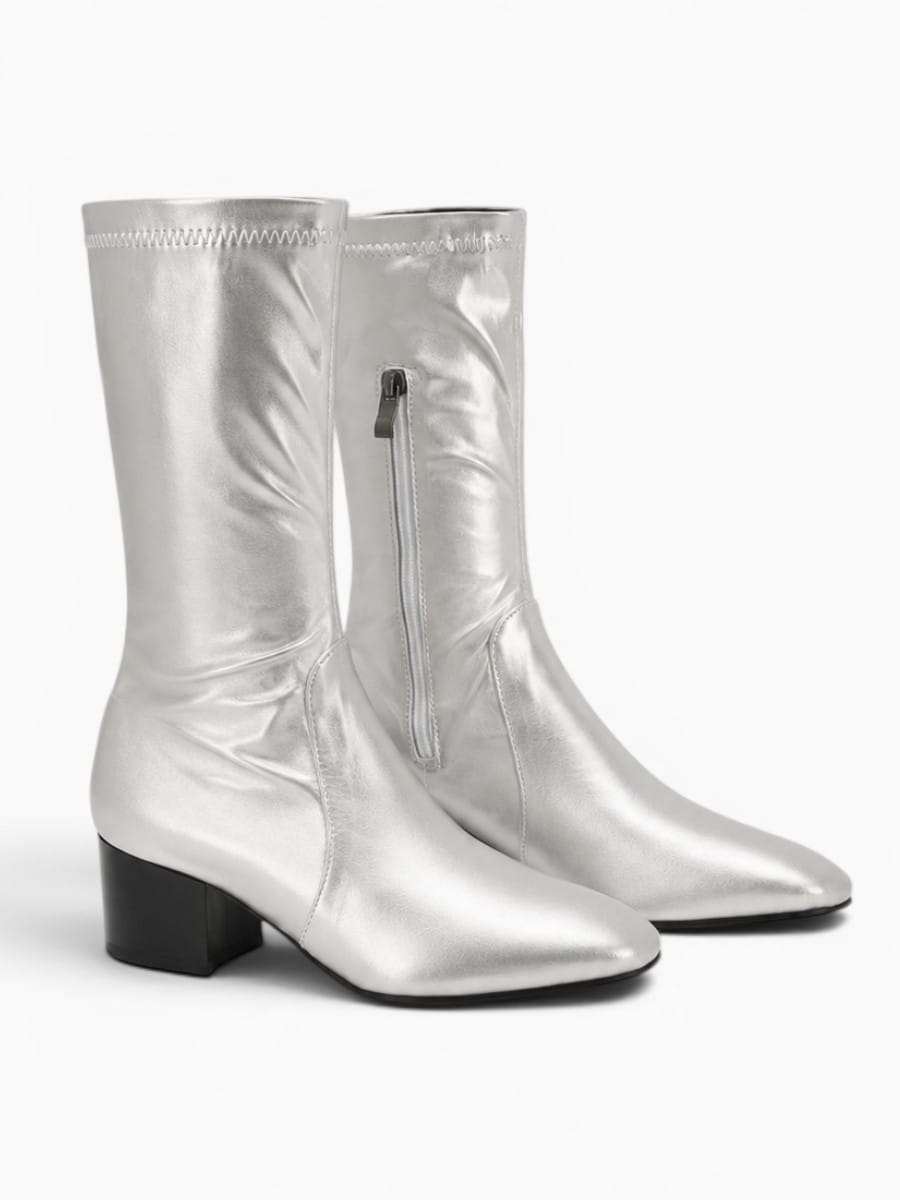 Amara Shoes Mid Calf Block Heel Boots