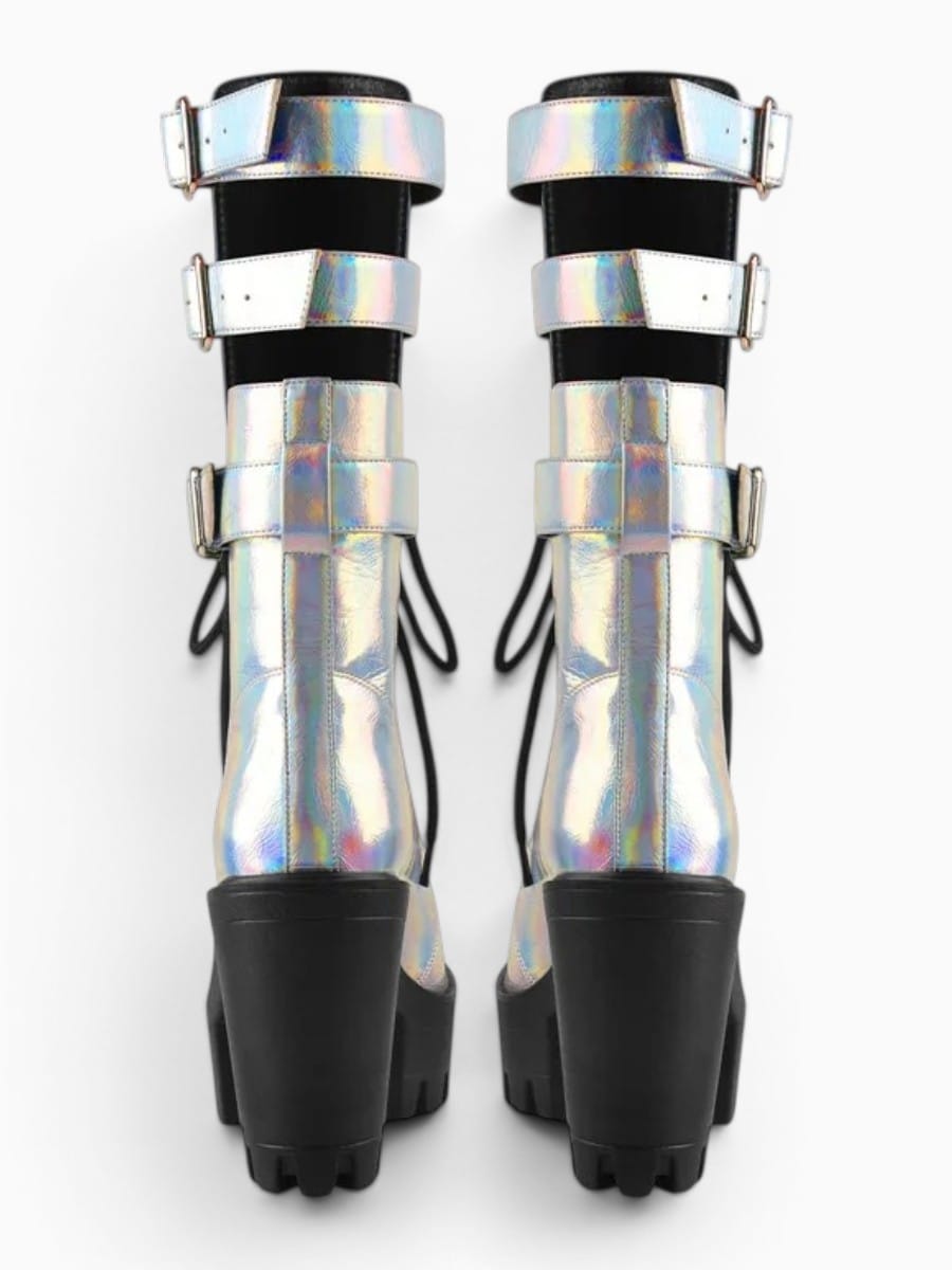 Amara Shoes Platform Buckle Combat Boots