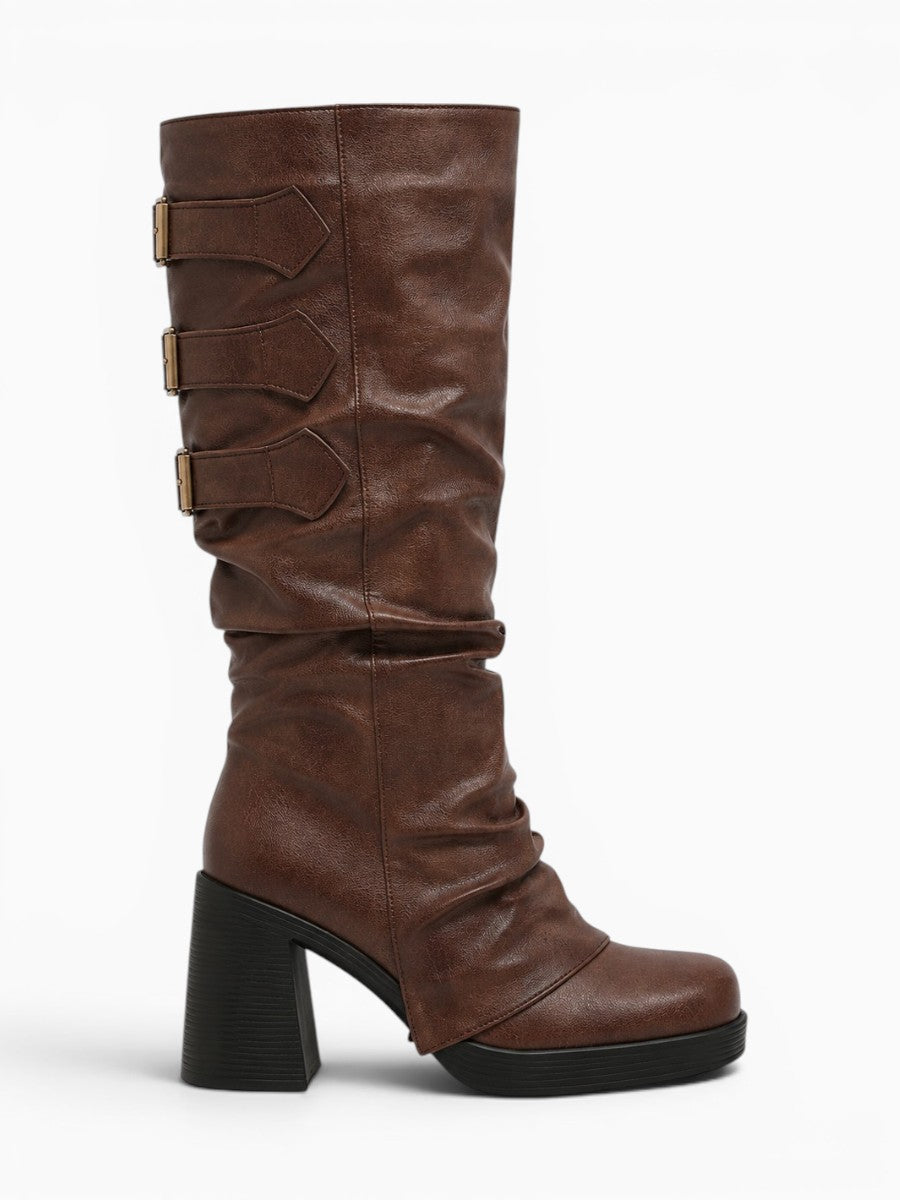 Amara Shoes Platform Cowboy Knee High Boots