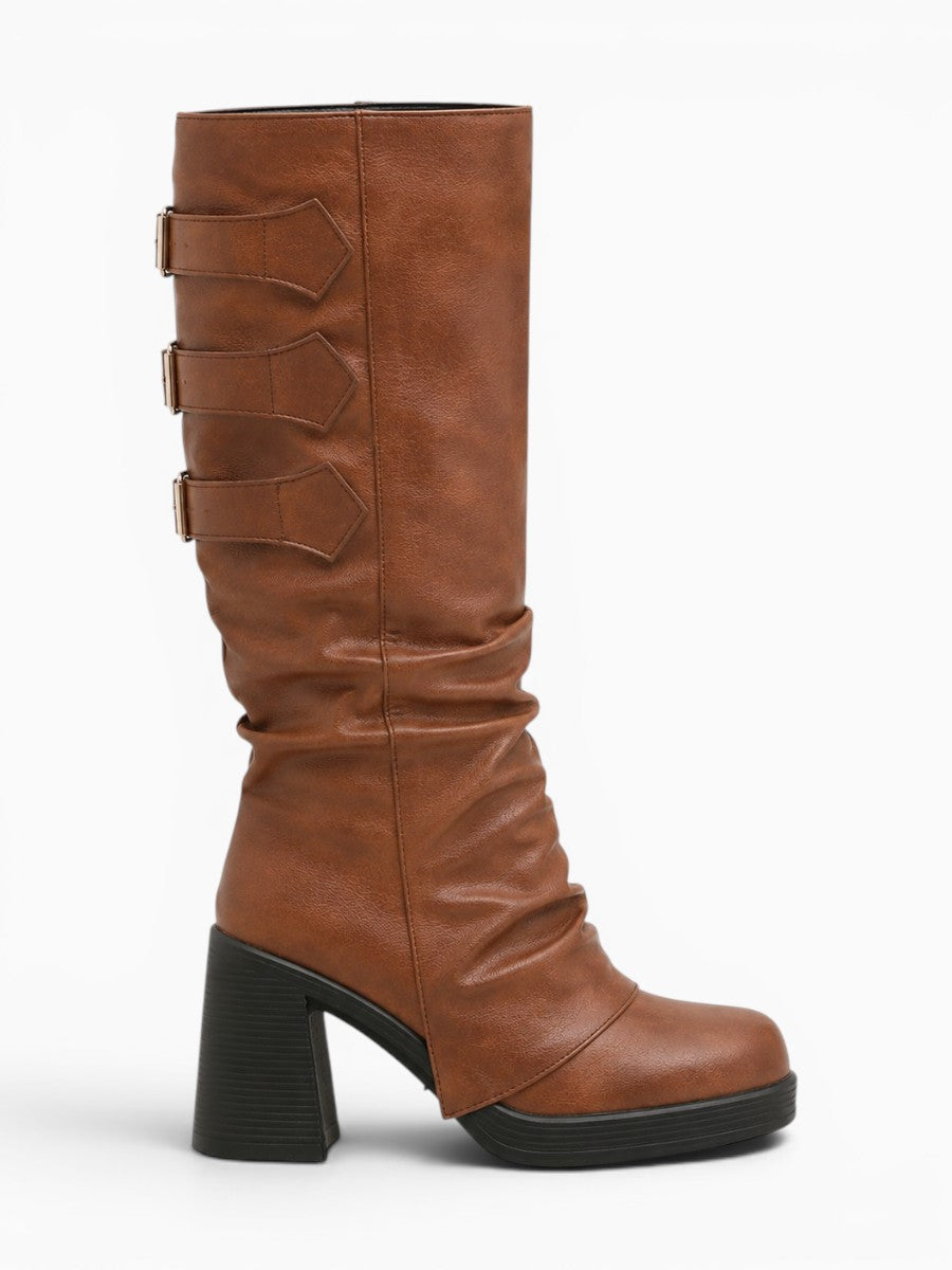 Amara Shoes Platform Cowboy Knee High Boots