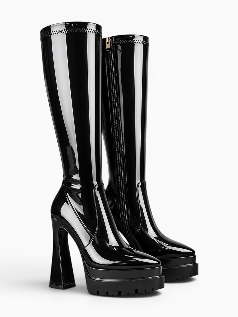 Amara Shoes Platform Knee High Heel Boots