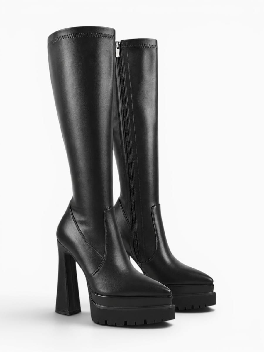 Amara Shoes Platform Knee High Heel Boots
