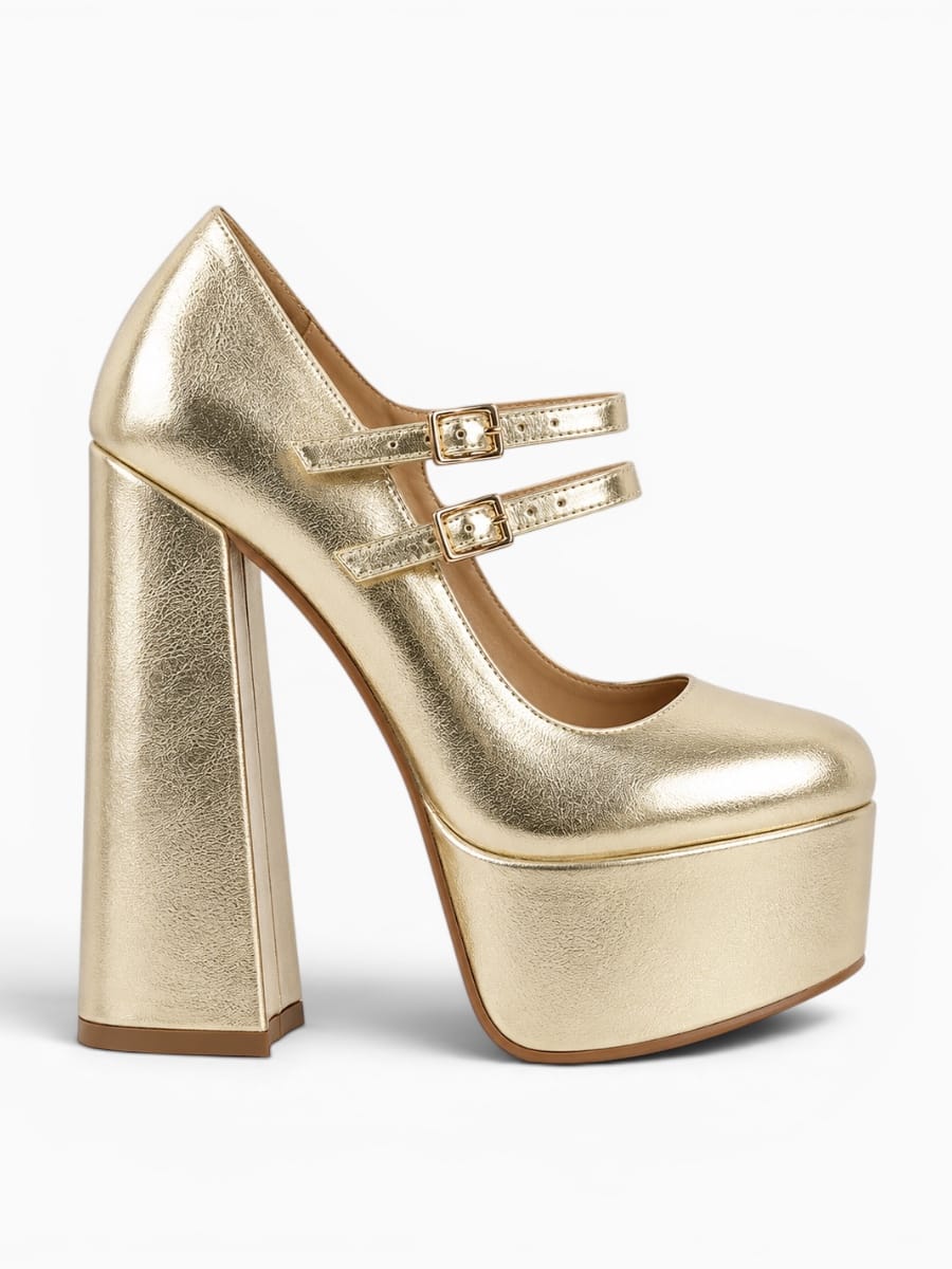 Amara Shoes Platform Mary Jane Chunky Heels