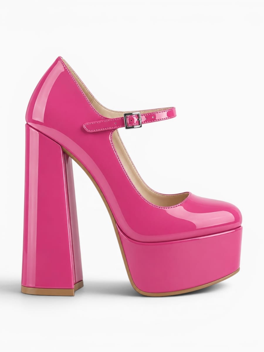 Amara Shoes Platform Mary Jane Chunky Heels