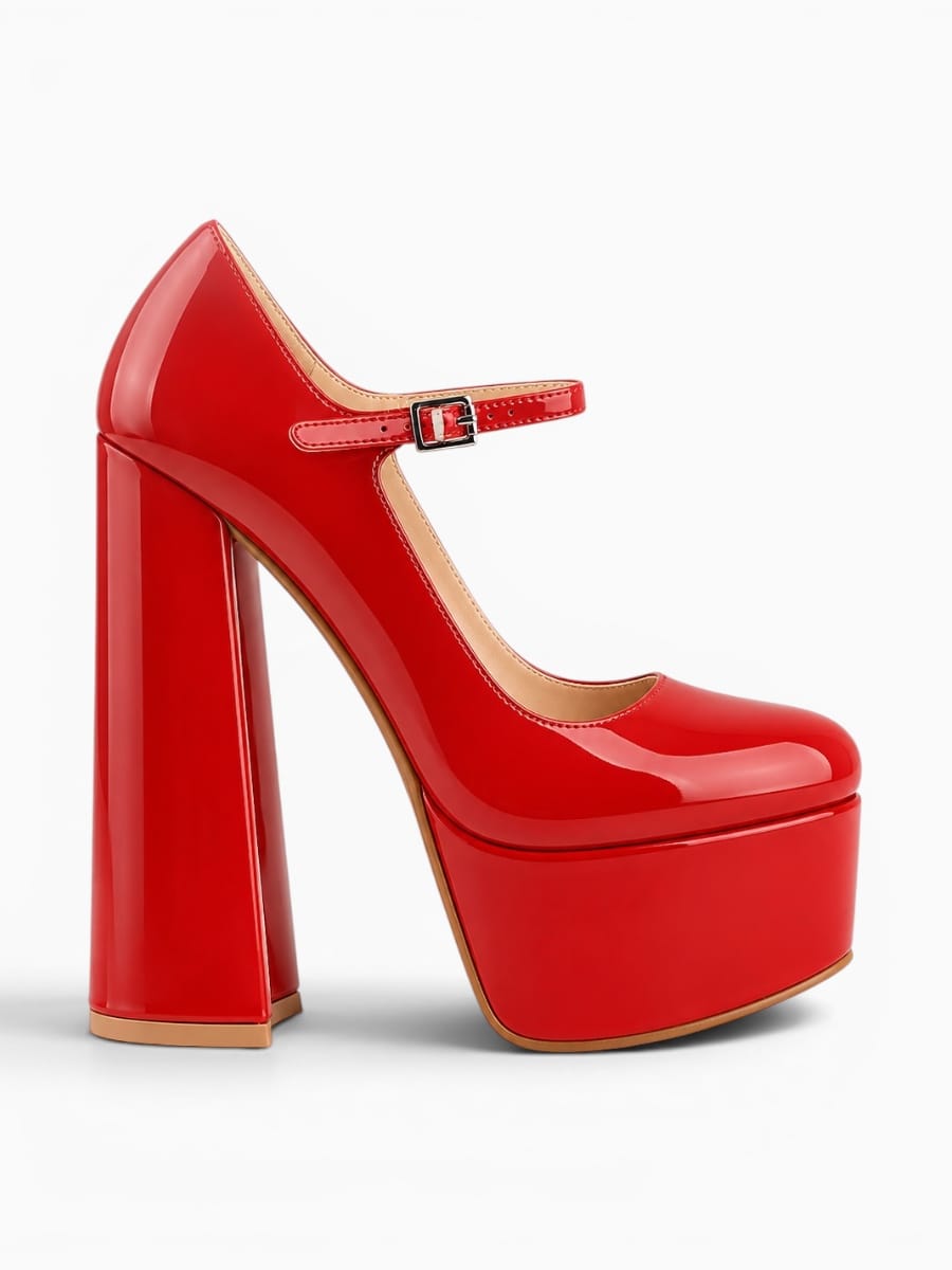 Amara Shoes Platform Mary Jane Chunky Heels