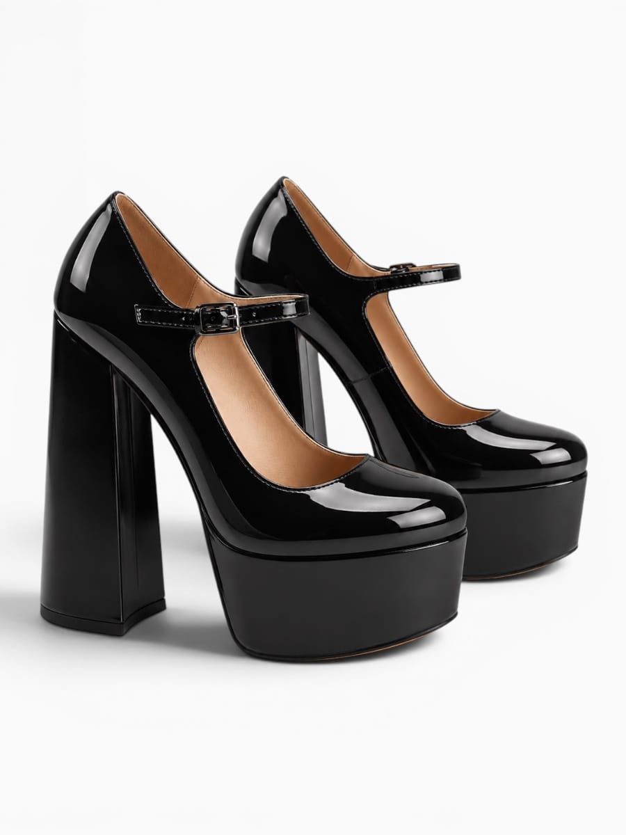 Amara Shoes Platform Mary Jane Chunky Heels