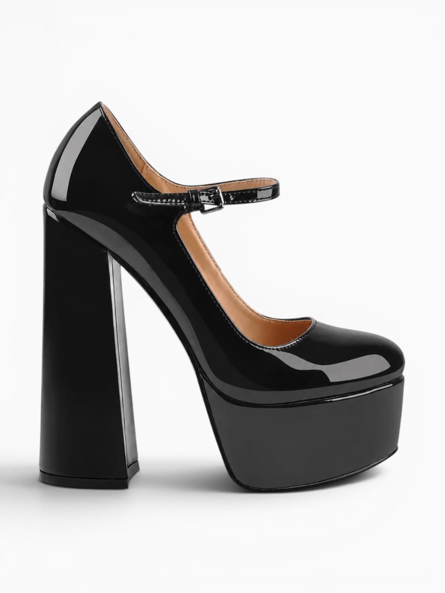 Amara Shoes Platform Mary Jane Chunky Heels