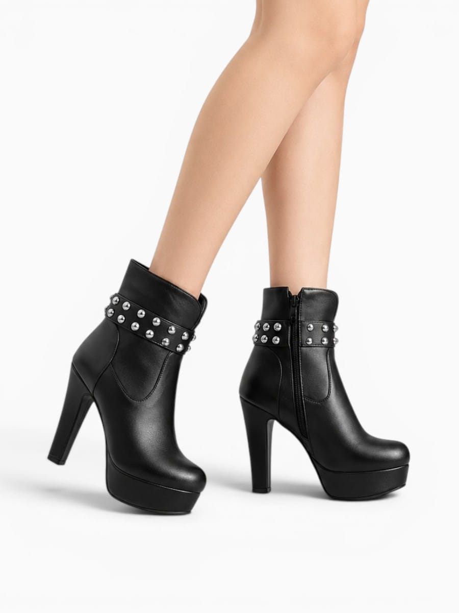 Amara Shoes Platform Party Ankle Boot Stiletto Inner Zipper