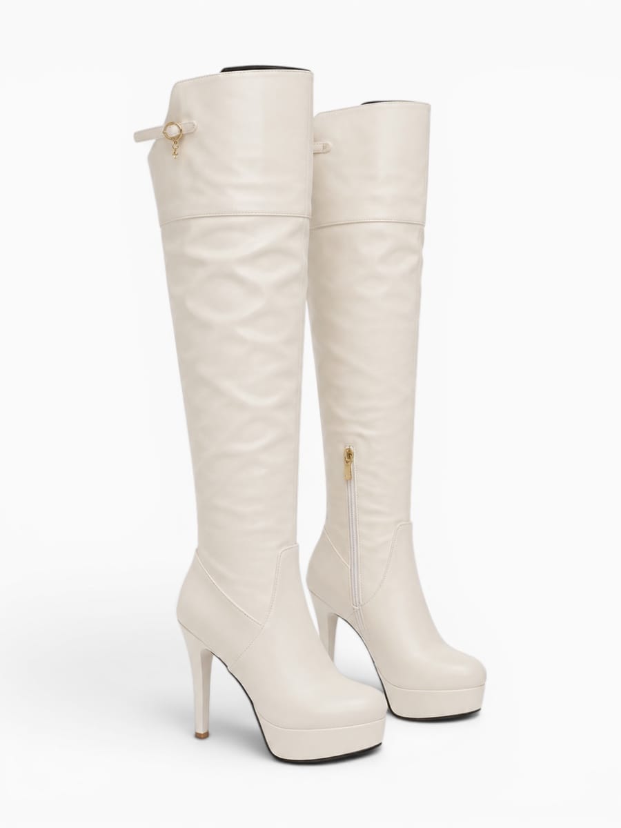 Amara Shoes Platform Thigh-High Stiletto Boots