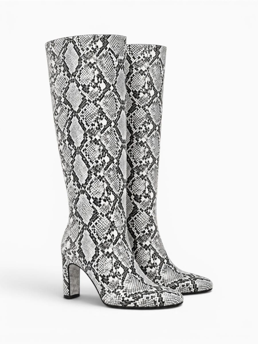Amara Shoes Pointed Knee High Stiletto Boots
