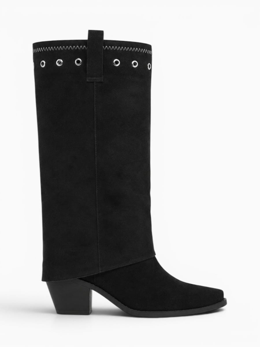 Amara Shoes Pointed Mid Calf Western Boots