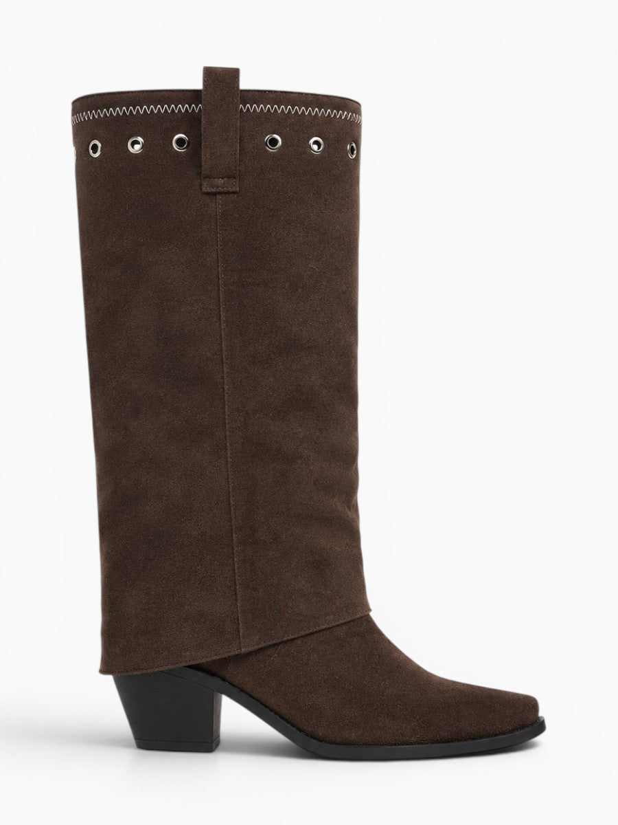 Amara Shoes Pointed Mid Calf Western Boots