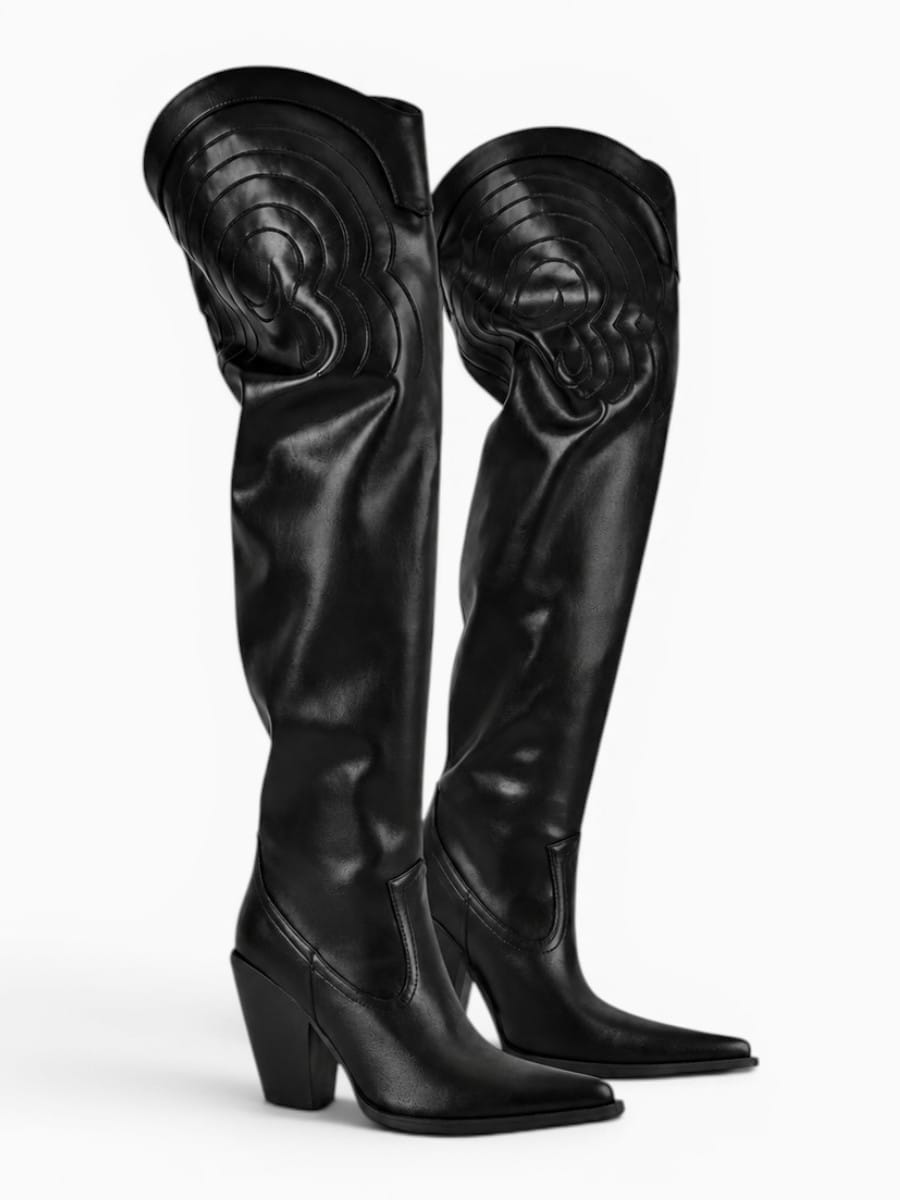 Amara Shoes Pointed Over Knee Cowboy Boots