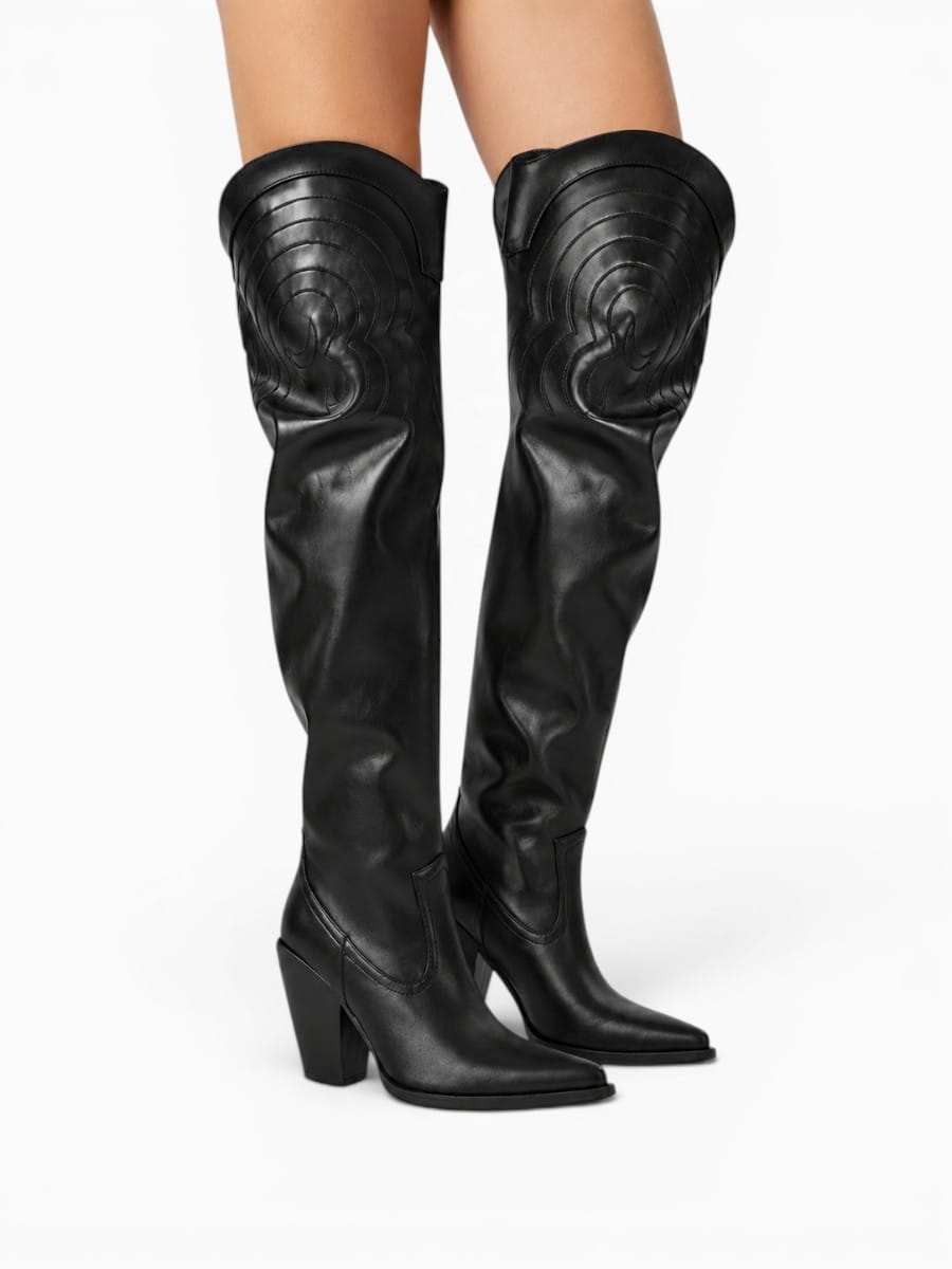 Amara Shoes Pointed Over Knee Cowboy Boots